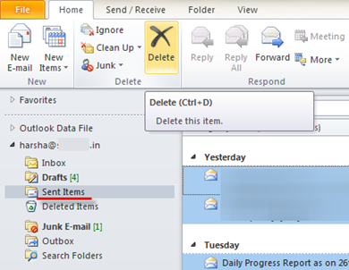 Clear Send Folder in Outlook