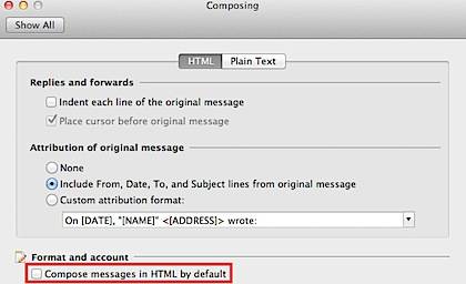 Mac Outlook HTML Option